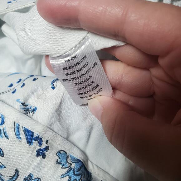 Kiel James Patrick Linen Cotton Blend Chinoiserie Beach Pattern Shorts Size 10 - Picture 9 of 16